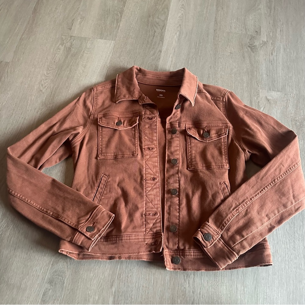 Sonoma collared button jean jacket XS